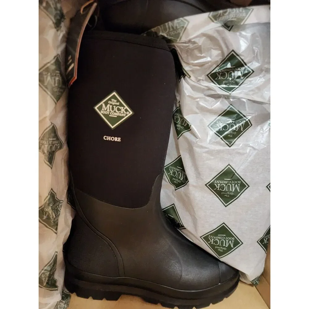 Muck Boot Company Chore Classic Hi Men’s 11 Black Waterproof Work Boots
